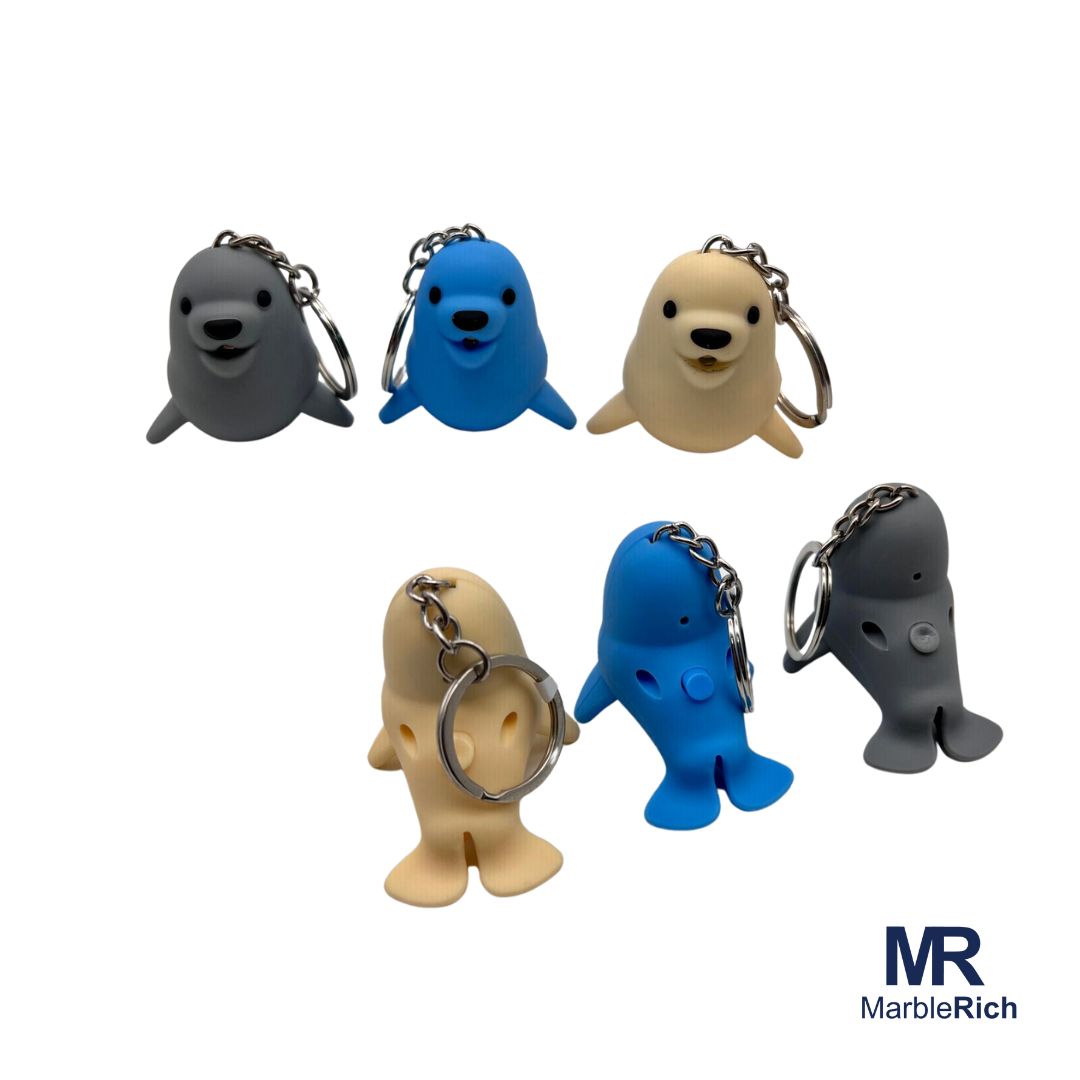 LED light up keychain with sound Marble Rich The World's Souvenir