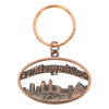 Metal keychain Oval Copper Embossed Art