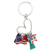 Metal keychain America Flag Charms